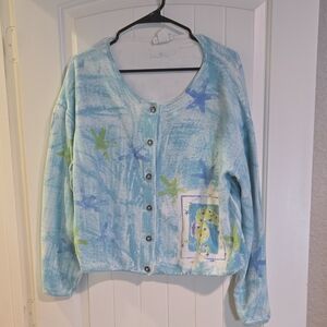 Campers Hand Painted Beach Themed Cardigan